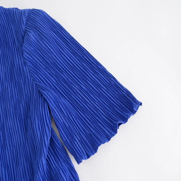 Vintage 80's After Dark Royal Blue Swing Dress with Bow 9/10 - Picture 13 of 15